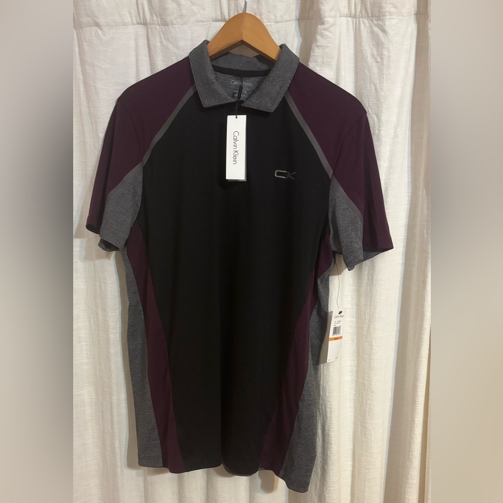 Calvin Klein Color Block Polo Shirt Athletic Style Men’s Small